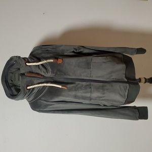 Naketano XL Grey Velour Zip Up